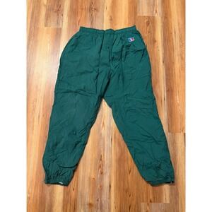 Vintage Russell Athletic Mens XXL Green Nylon Windbreaker Track Pants Mesh Lined